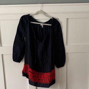 J.Crew Linen Embroidered Dress - XXS